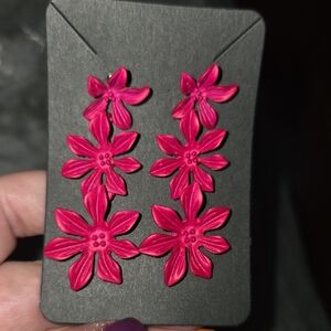 Pink Floral Earrings